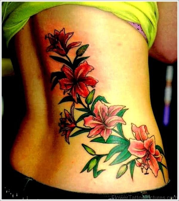 Amazing Orchid Flowers Tattoo On Back