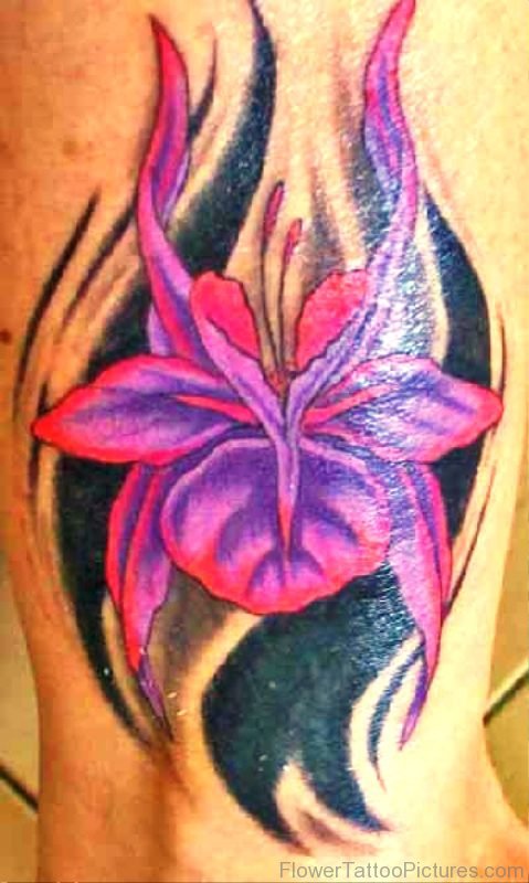 Attractive Orchid Flower Tattoo Design