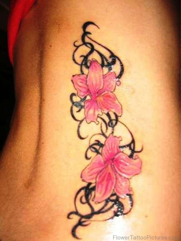 Aztec Orchid Flowers Tattoo Design