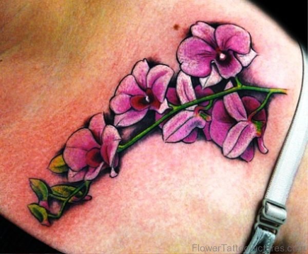 Image Of Pink Orchid Flowers Tattoo
