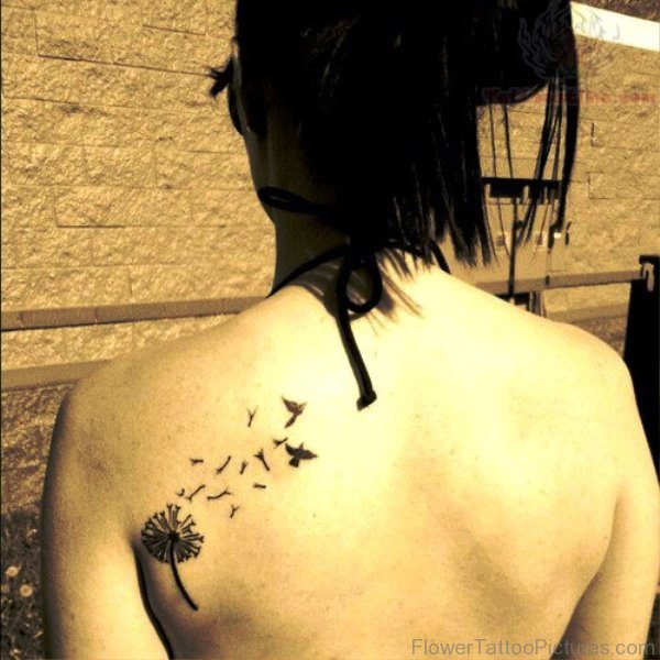Adorable Dandelion Tattoo On Shoulder