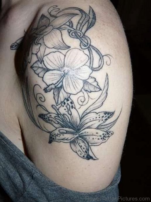 Amazing Black And White Flower Tattoo