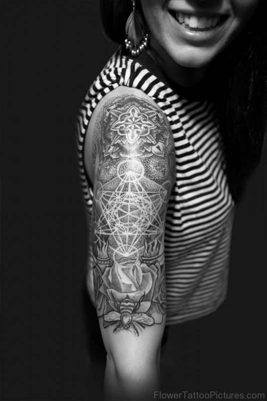 Amazing Mandala Shoulder Tattoo