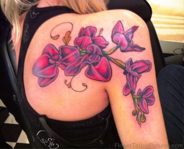 Amazing Orchid Flower Tattoo