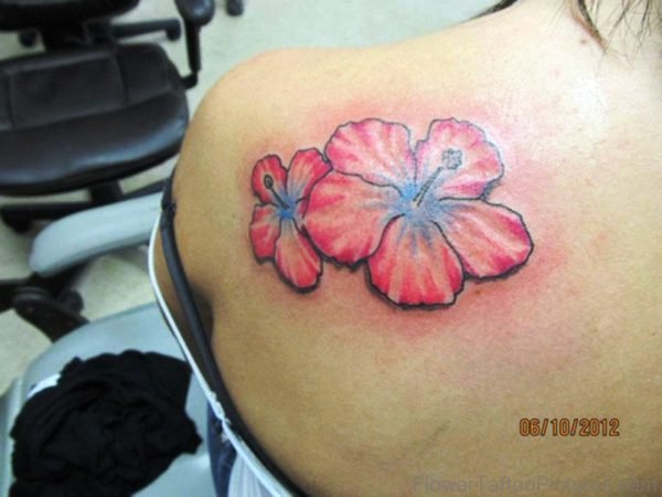 Amazing Pink Flower Color Tattoo