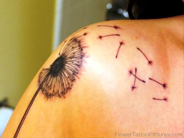 Attractive Dandelion Tattoo On Shoulder