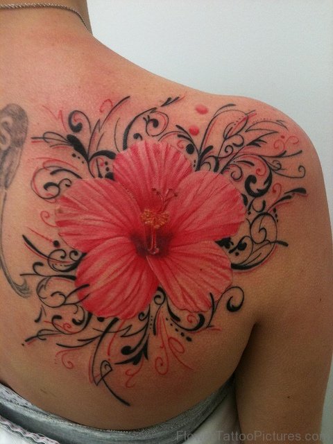 Back Lily Shoulder Tattoo