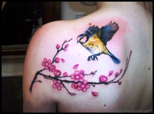 Beautiful Cherry Blossom Shoulder Tattoo