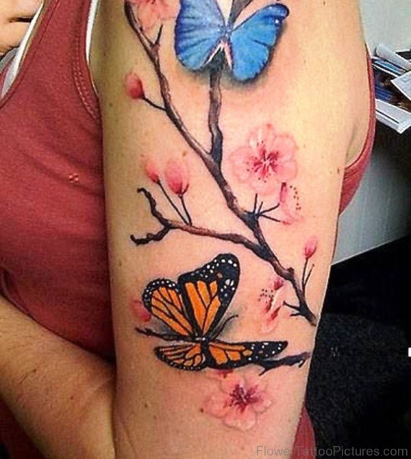 Beautiful Cherry Blossom Tattoo Design