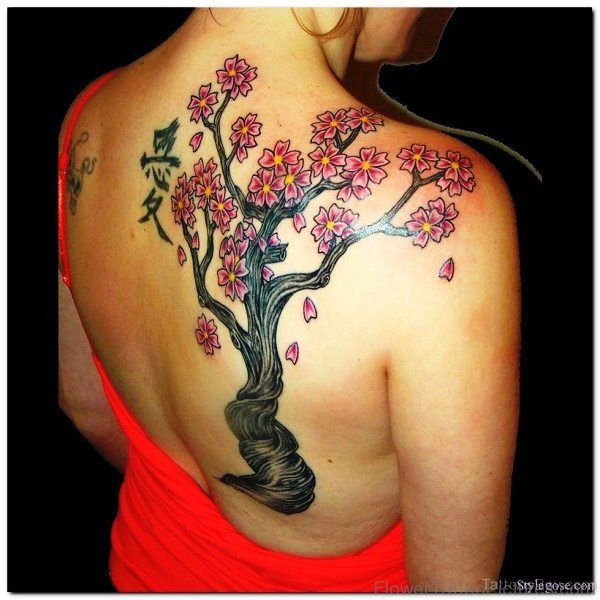 Beautiful Cherry Blossom Tree Tattoo Design