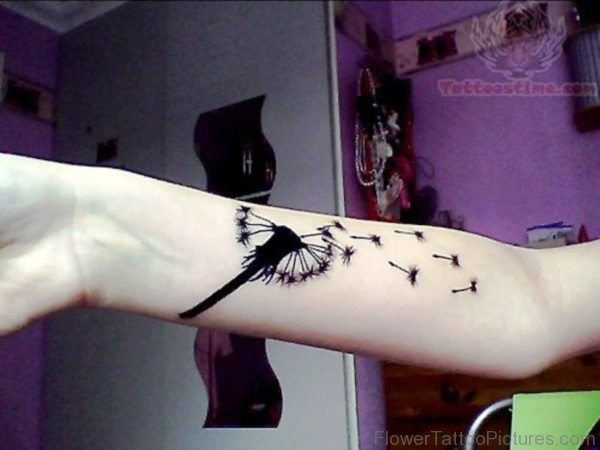 Beautiful Dandelion Wrist Tattoo