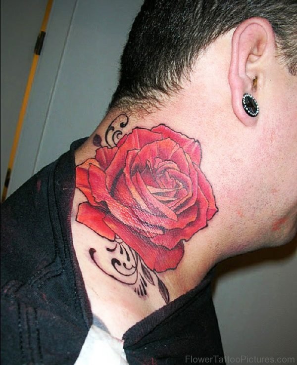 Beautiful Large Red Rose Tattoo