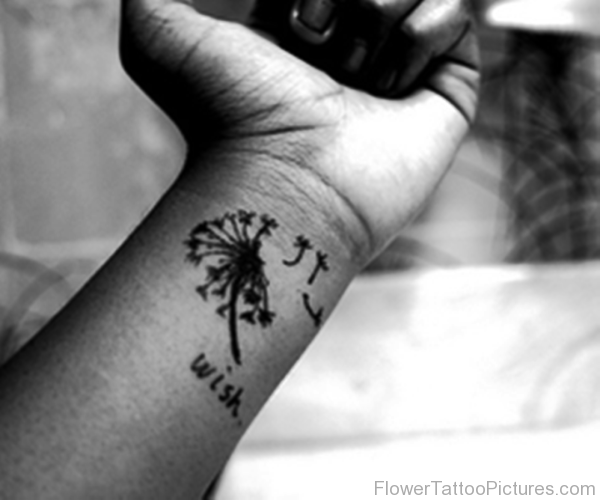 Black And White Dandelion Tattoo