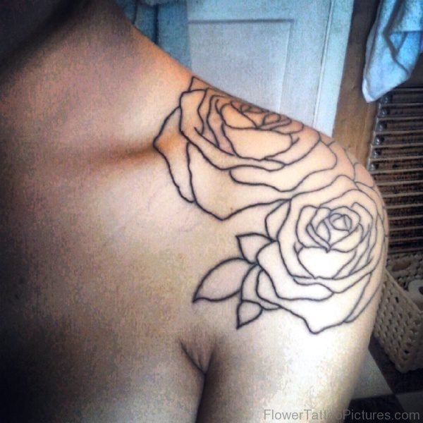 Black Rose Tattoo On Shoulder