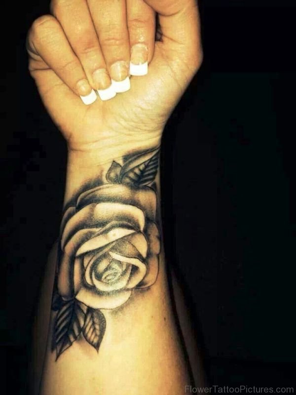 Black Rose Tattoo On WrisT
