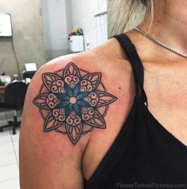 Blue Mandala Tattoo Design