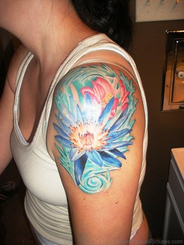 Blue Tattoo On Shoulder