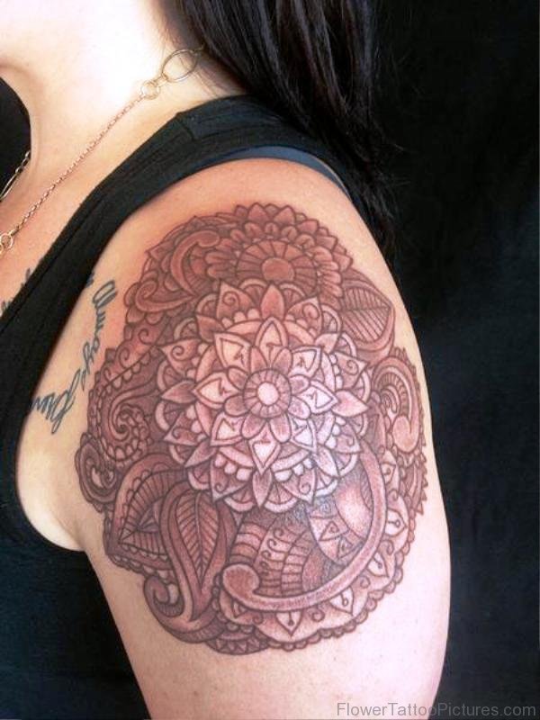 Brown Mandala Tattoo