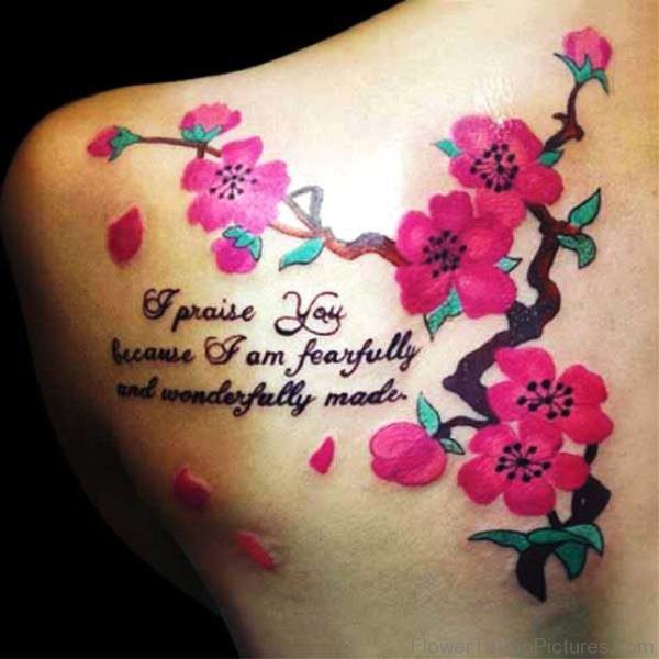 Cherry Blossom Branch Tattoo Design