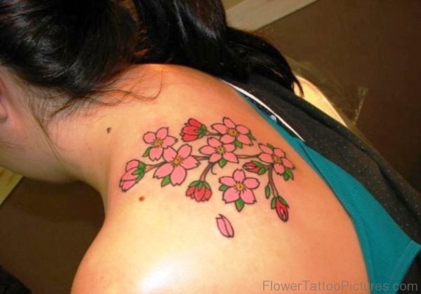 Cherry Blossom Flower Tattoo Design