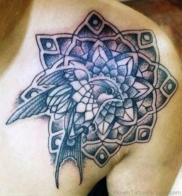 Classy Sparrow And Mandala Tattoo