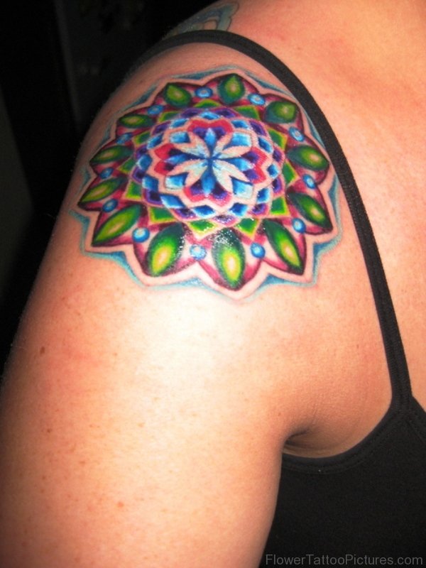 Colored Mandala Designer Tattoo