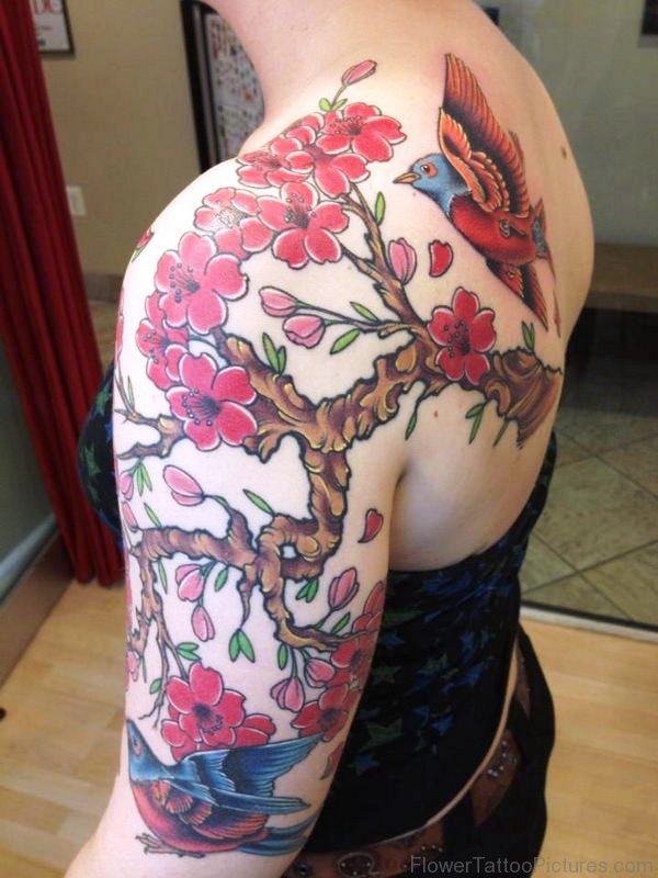 Colorful Cherry Blossom Tree On Shoulder