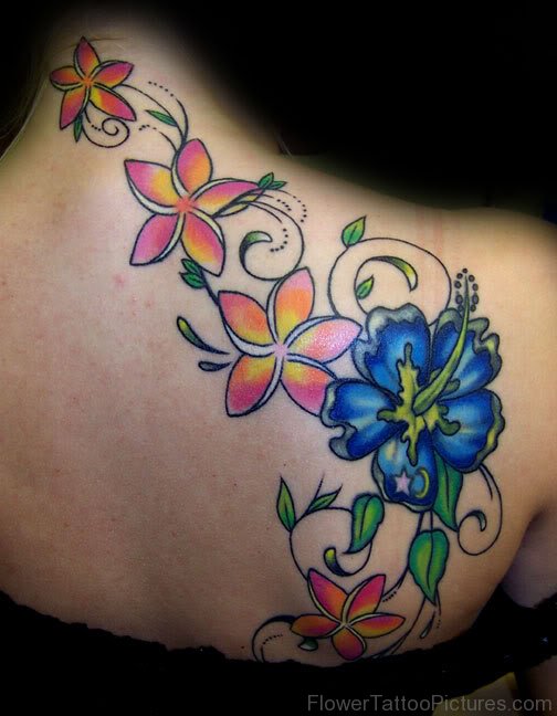 Colorful Flower Tattoo Design