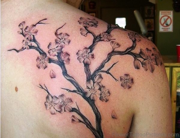 Cute Cherry Blossom Tree Tattoo