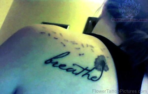 Dandelion Breathe Tattoo On Shoulder