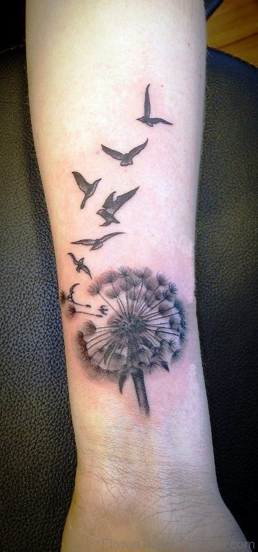 Dandelion Tattoo On Wrist For Women