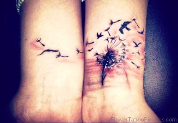 Dandelion Tattoo With Birds