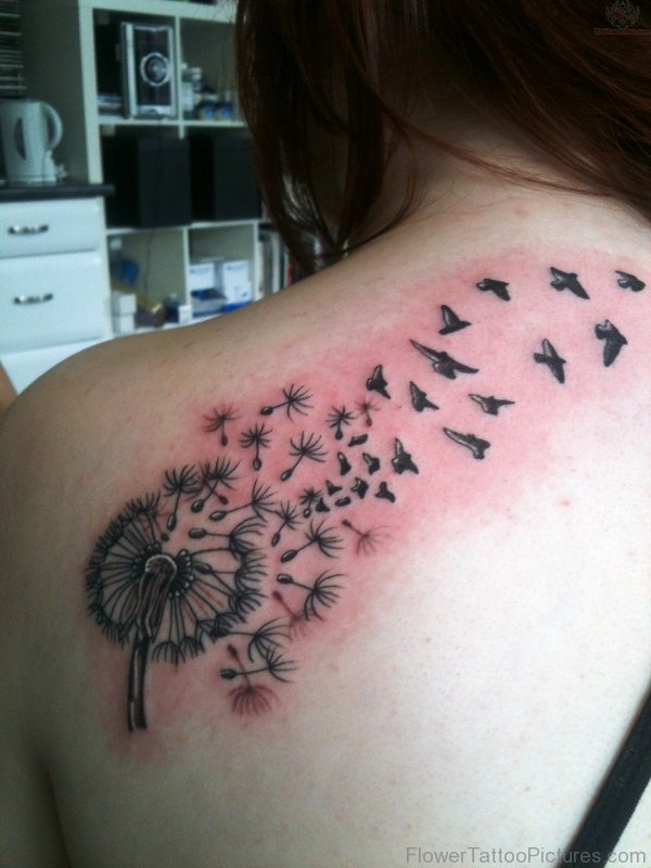 Dandelion With Birds Tattoo