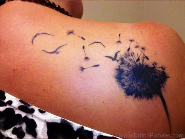 Dazzling Dandelion Tattoo On Shoulder