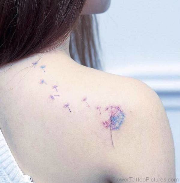 Delightful Dandelion Tattoo On Shoulder