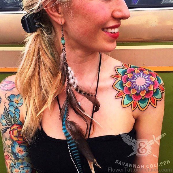 Elegant Mandala Shoulder Tattoo