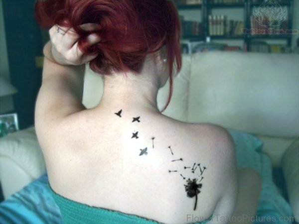 Excellent Dandelion Tattoo On Shoulder