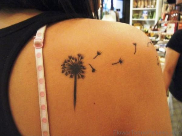 Fabulous Dandelion Tattoo On Shoulder