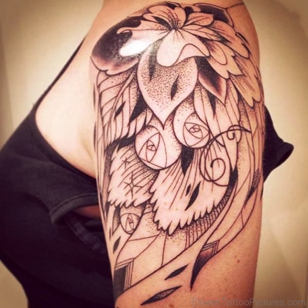 Flower Tattoo Desing For Shoulder