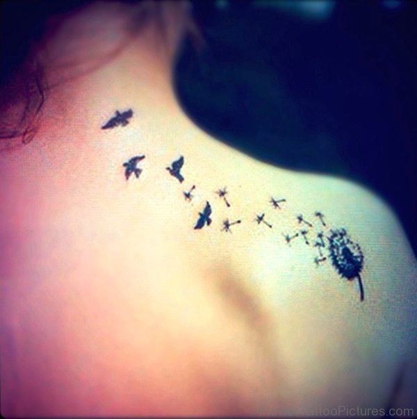 Flying Birds With Dandelion Tattoo