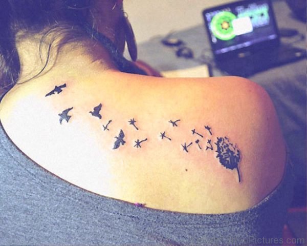 Gorgeous Dandelion Tattoo On Shoulder