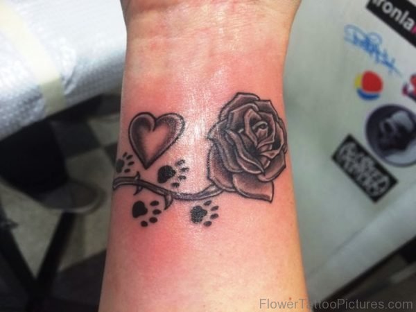Grey Rose Tattoo Design