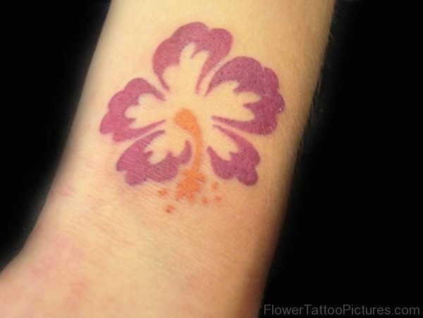 Hibiscus Flower Tattoo On Wrist