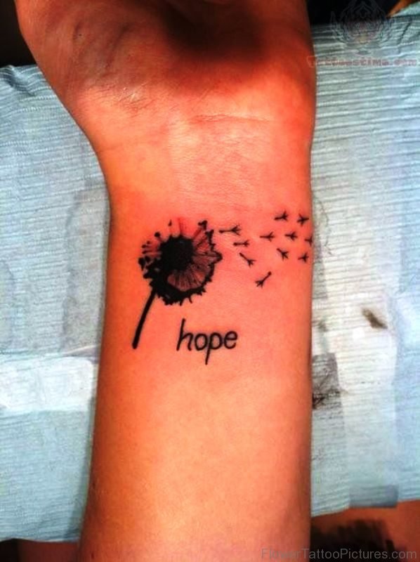Hope Dandelion Wrist Tattoo