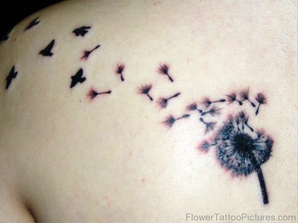 Image Of Dandelion Tattoo On Shoulder