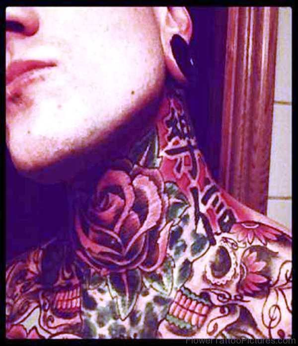 Large Colored Rose Tattoo Design
