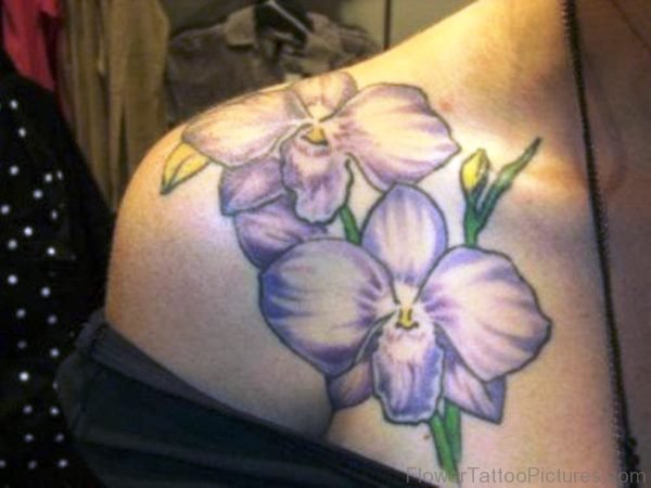 Light Blue Color Flower Tattoo