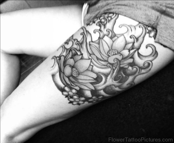 Lotus Tattoo On Thigh 1