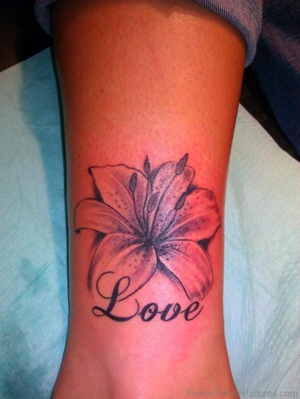 Love Hibiscus Wrist Tattoo