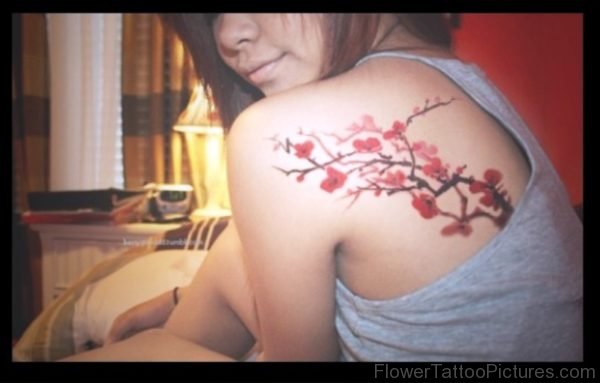 Lovely Cherry Blossom Tree Designer Tattoo